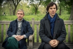 Photo promotionnelle du deuxième épisode de la saison 3 de Sherlock (Sherlock Holmes et John Watson)
